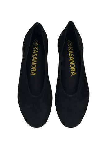 Жіночі балетки KASANDRA | чорні натуральний велюр (298015008)