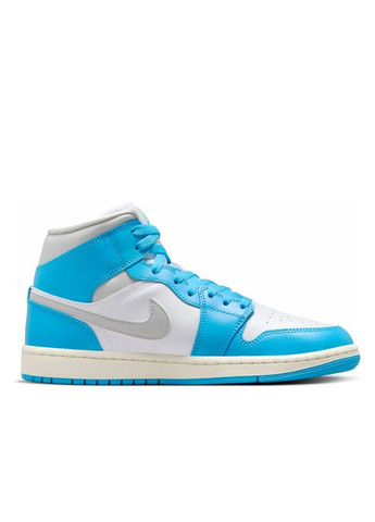Кроссовки 1 Mid Dark Powder Blue White Sail Neutral Grey Jordan комбинированные демисезоны (369926620)