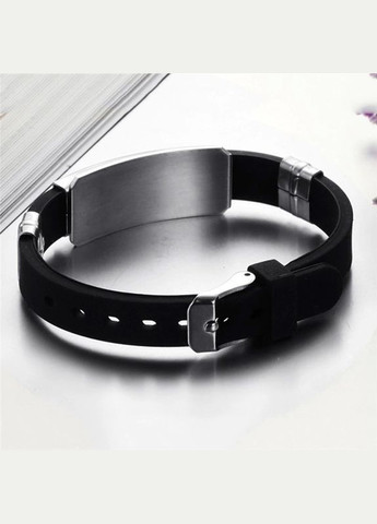 Чоловічий браслет каучуковий вставка нержавіюча сталь візерунок No Brand (340275807)