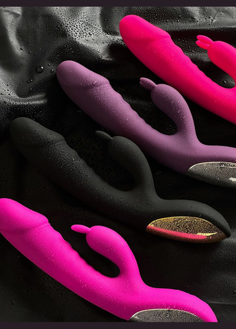 Женский двойной вибратор кролик черный стимулятор клитора и точки G No Brand (339092239)