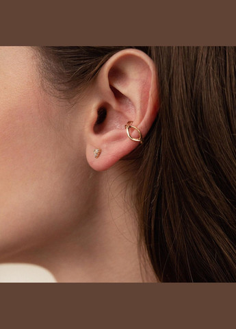 Золоті сережки - пусети Трикутники з фіанітами с07700 Oniks (264644414)