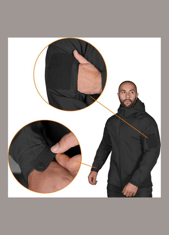 Чорна демісезонна куртка stalker softshell чорний Camotec