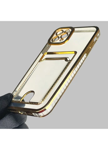 Чехол для iPhone 11 Pro Max с золотой окантовкой с карманом для карт на айфон 11 про макс золотой Apple (366022702)