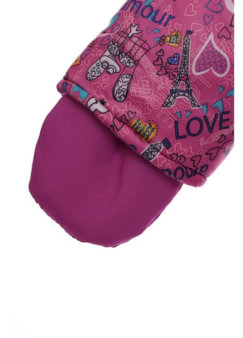 Розовый зимний комбинезон на синтепоне для девочки с принтом сердечек ноль подстежка розовый 86 см (27631) BABYKROHA