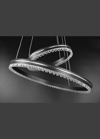 Люстра світлодіодна підвісна LED світильник для квартири на стелю лед з пультом 26564 Чорний 40-140х50х50 см. Sunnysky (364765160)