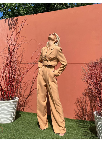 Жіночий костюм MELANIA (кроп-жакет + брюки палаццо) (mil458) milirud (365860058)