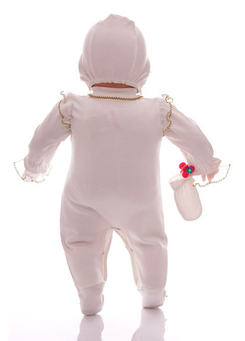 Человечек с шапкой и царапками для девочки трикотажный Мишка бежевый 62 см (32871) BABYKROHA (297199255)