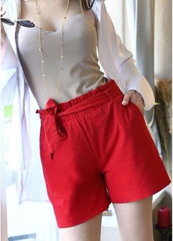 Шорти жіночі пояс червоні Jinbaolai (307392801)