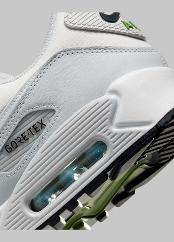 Білі всесезон кросівки чоловічі air max 90 gtx dj9779-003 весна-осінь шкіра текстиль мембрана біло-сірі Nike