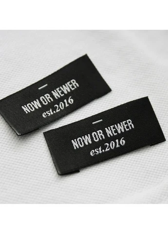 Бирка жакардова "Now or never" чорного кольору (5574) No Brand (400395813)