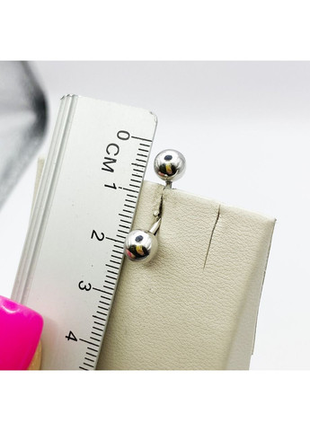 Пірсинг у пуп срібний штанга "Каст д=6" 1,4 г No Brand (369737629)