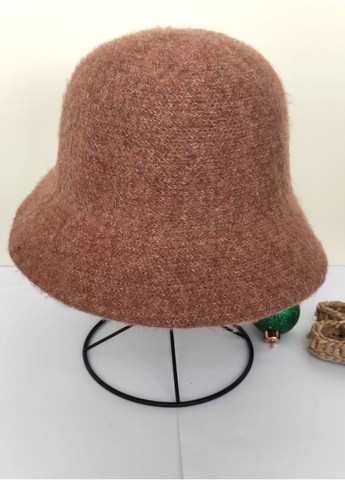 Теплая Вязаная Зимняя Шляпа Панама Однотонная Шерстяная Шляпа для Женщин в Ретро Стили 55-59 см No Brand тепла панама (364686179)