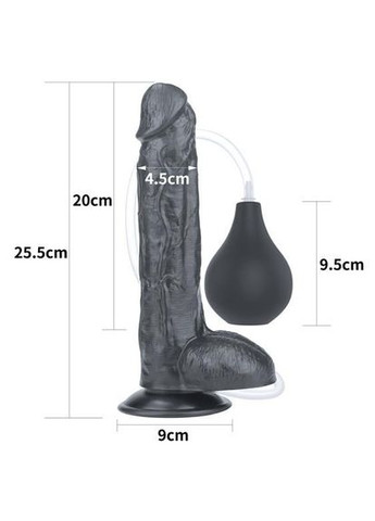 Фаллоимитатор с имитацией семян - Squirt Extreme Dildo 10" 25,4 см Black Drive Lovetoy (322185428)