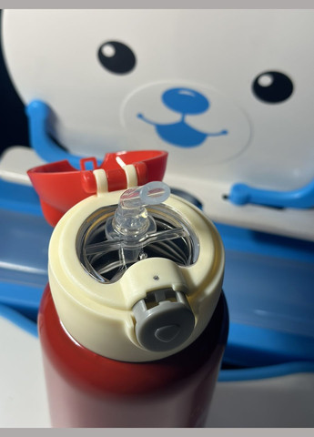 Термос детский с трубочкой 550 мл красный No Brand Дракон (302891905)