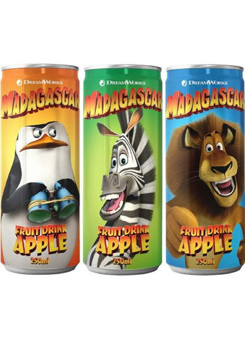 Безалкогольний газований напій з яблуком MADAGASCAR FRUIT DRINK APPLE 0,25L (ящик, 24 шт) The Drinks (362694557)