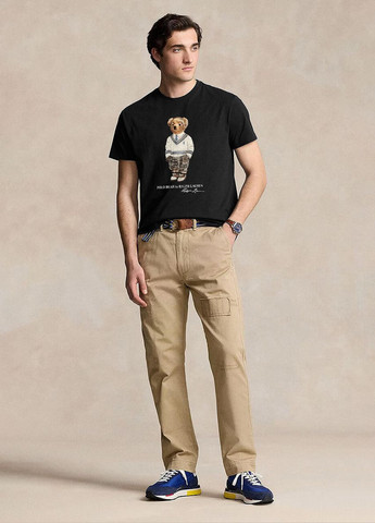 Чорна футболка з бавовни slim fit Polo Ralph Lauren