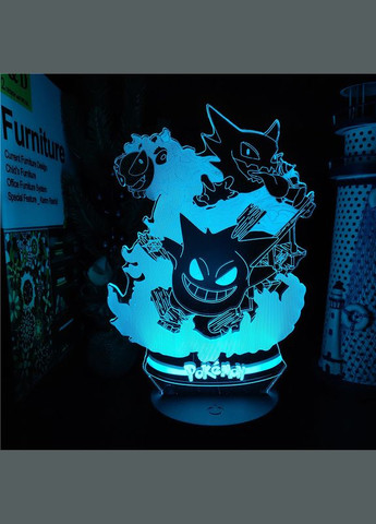 Светильник 3D Pokémon – ночник с подсветкой. No Brand (346440182)