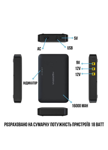 Источник бесперебойного питания для роутеров DC UPS KP1PLUS 18W 16000AH LIPOL (KP1PLUS_MARSRIVA) Marsriva (301650536)