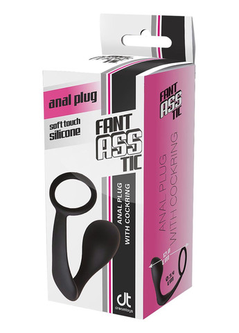 Анальна пробка з еррекційним кільцем FANTASSTIC ANAL PLUG WITH COCKRING BLACK Dream Toys (331170639)