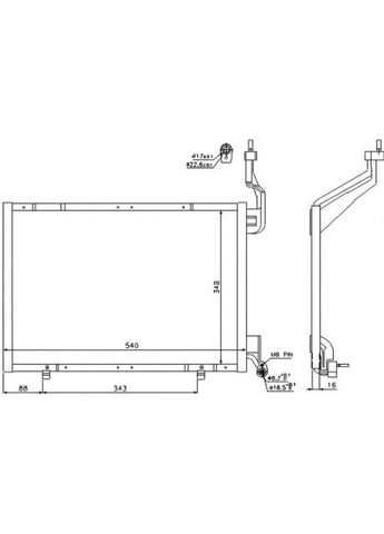Конденсер кондиціонера FORD B-MAX (12-) 1.6 TDCI (+) 940287-ua Nissens (366170197)