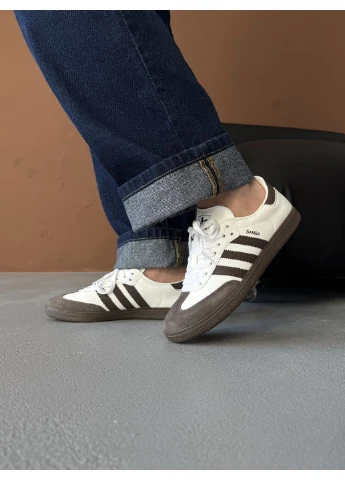 Цветные демисезонные samba бежевый/коричневый adidas 210477