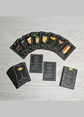 Набір карток з рецептами No3 для приготування авторських коктейлів 40 шт (Cards-86-125) Luxyart (314535503)