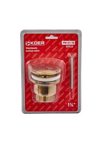 Донный клапан автоматический латунь 1 1/4 золото матовое KOER PW-01-12 (399803196)