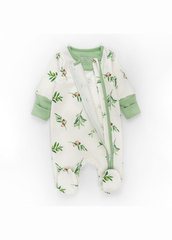 Чоловічок начісний для немовлят на блискавці з гілочкою оливи Olive dexter's (365578912)