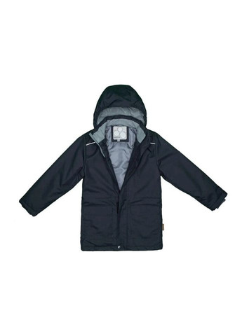 Темно-серая демисезонная куртка rolf 1 17640110 тёмно-серый 146 (4741468637174) Huppa