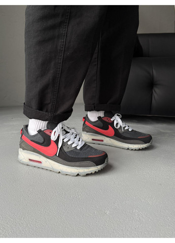 Черные демисезонные кроссовки мужские nike air max terrascape 90 black red | найк аир макс терраскейп 90 черные красные No Brand