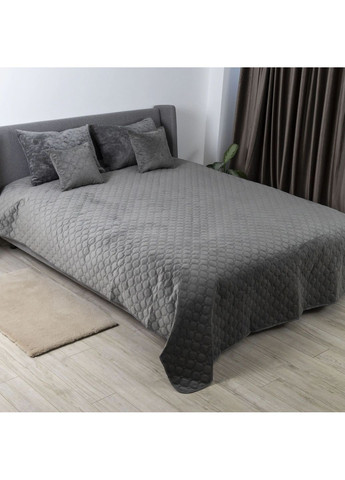 Двуспальное велюровое покрывало 180*240 см гипоаллергенное Серое (24260180240) ТЕП (364503567)