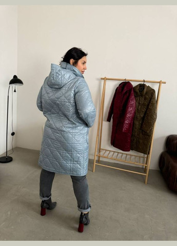 Блакитне демісезонне Пальто Ніколетта стильне жіноче подовжене демісезонне пальто однобортне Mirage