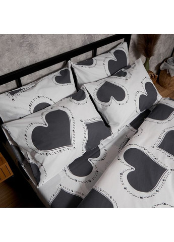 Підковдра Бязь Gold Люкс Полуторна Євро 160 x 220 см (MS-870001081) Moon&Star Grey Love (357208561)