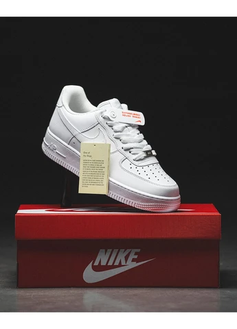 Белые демисезонные кроссовки мужские Nike Air Force 1 Low 07 White Найк Аір Форс 1