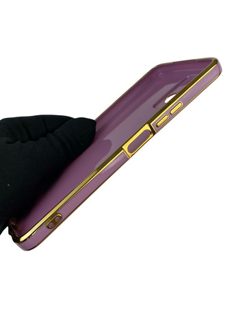 Чохол для Y21S з кільцем-підставкою із золотою окантовкою на віво у21с чорничний gs1 Vivo (366230067)