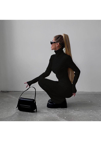 Черное повседневный, вечернее, деловое, кэжуал женское платье силуэтная No Brand однотонное