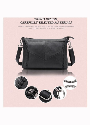 Сумка через плече жіноча шкіряна на одне відділення 20051 Чорний Vintage (302007801)