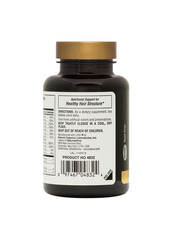 Вітаміни та мінерали Ultra Hair Men's, 60 таблеток Natures Plus (322291922)