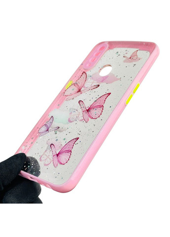 Чехол для A31 с блёстками с бабочками на оппо а31 розовый Oppo (366385823)