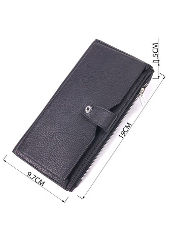 Вертикальное мужское портмоне из кожи с карманом для телефона черное (sku_21422) No Brand (327820524)