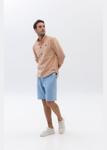 Комбінований літній льняний кежуал костюм з лого ск з сорочкою, з шортами Vakko