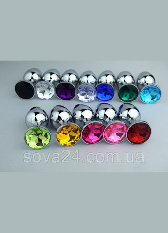 Анальная пробка S с малиновым камнем и лубрикант 300 мл анальный 7*2.8 см No Brand (340914737)