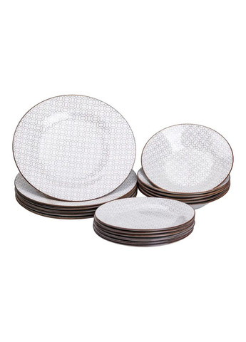 Столовий сервіз на 6 персон керамічний Aurora, білий Yiwu (322245708)