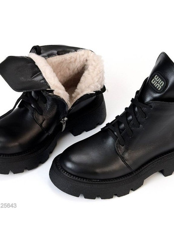 Зимние зимние кожаные ботинки, зимние ботинки кожаные, кожаные ботинки на зиму код 25643 берцы Garti с логотипом, без декора