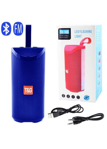 Портативная Bluetooth колонка TG169 с разноцветной подсветкой FM-радио 5Wx2. Цвет: синий T&G (297442704)
