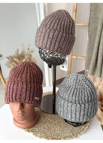 Женская шапка стильная красивая. Мужская шапка с двойным отворотом No Brand (362917710)