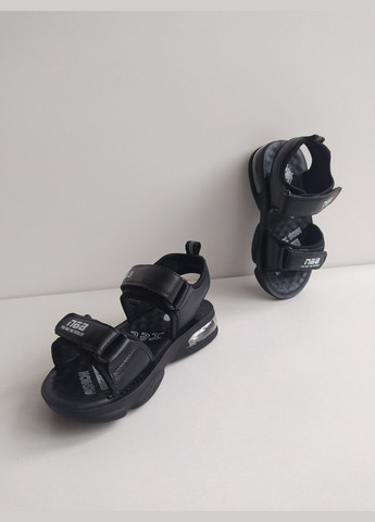 Черные детские кожаные сандалии 28 г 18,5 см черный артикул б232 EEBB