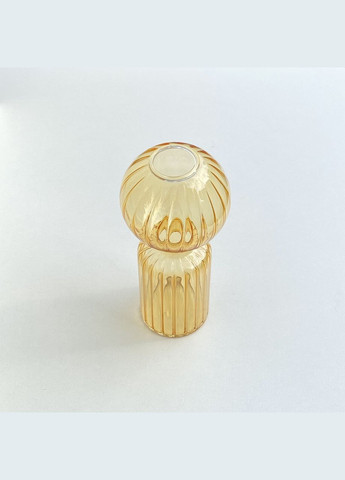 Ваза для квітів REMY-DEСOR скляна декоративна ваза Лімо жовтого кольору висота 18 см для декору будинку REMY-DECOR (266138085)