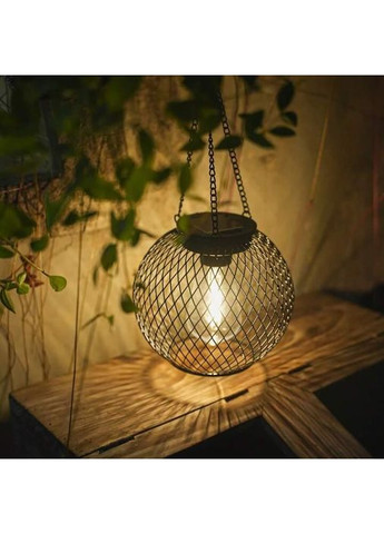 Металевий садовий ліхтар-куля підвісний Сфера на сонячній батареї, теплий білий Po Fanu (363192877)