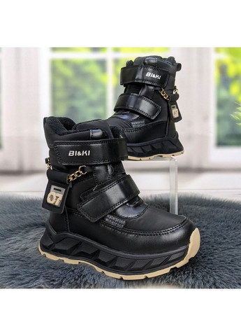 Черные повседневные зимние ботинки дутики зимние детские для девочки Biki